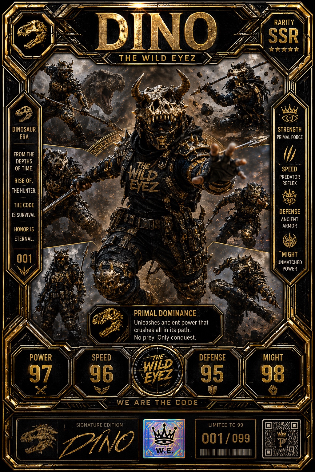 Dino THE WILD EYEZ comic card