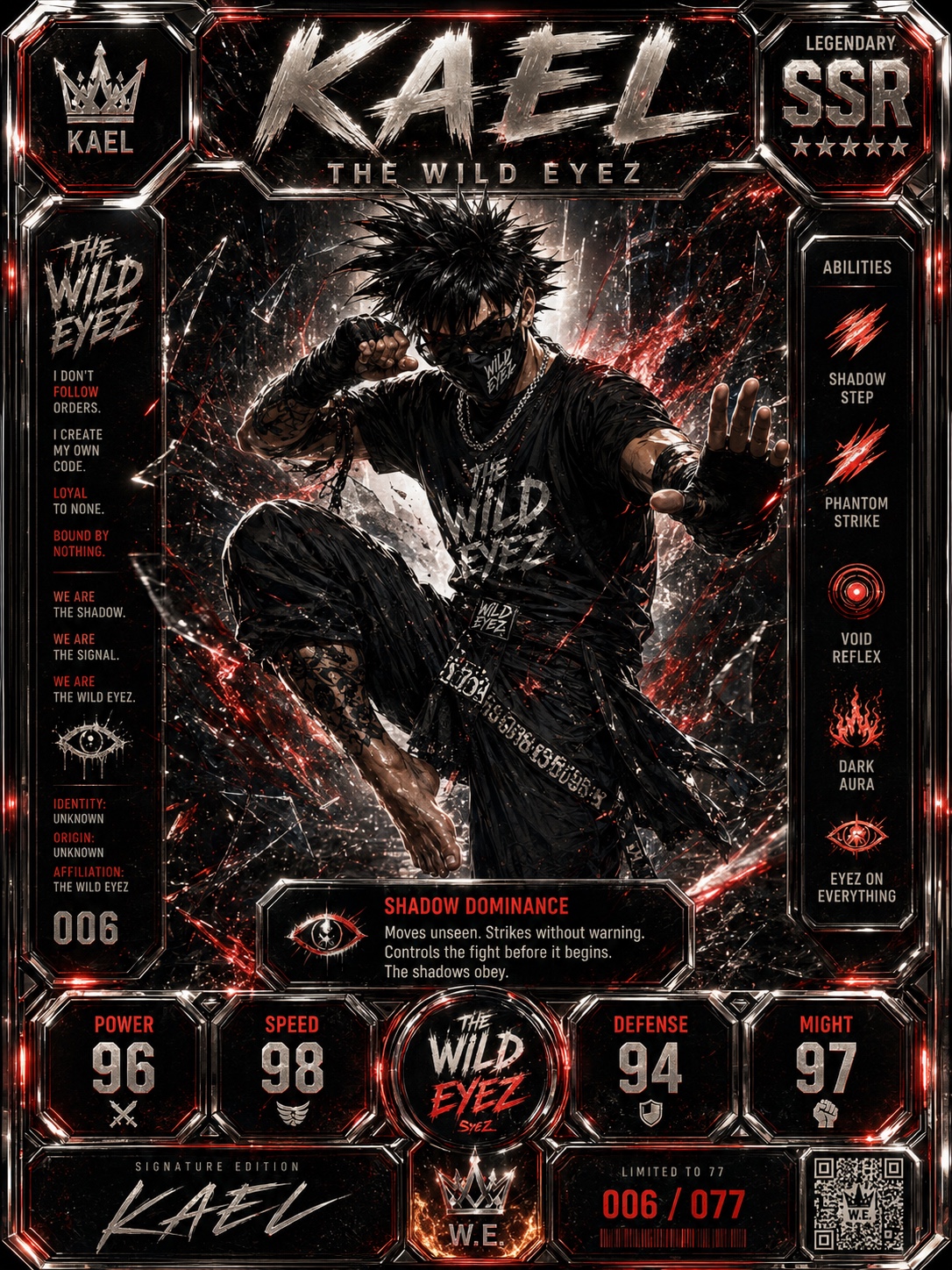 Kael THE WILD EYEZ comic card