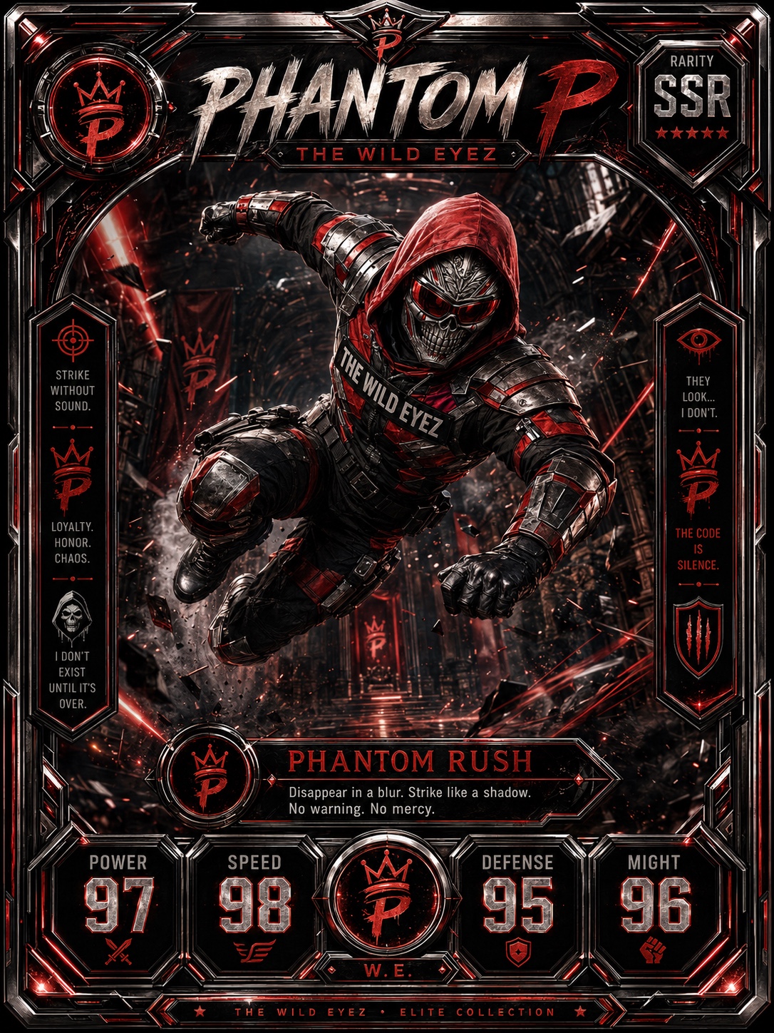 Phantom P THE WILD EYEZ comic card